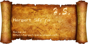 Hergert Sára névjegykártya